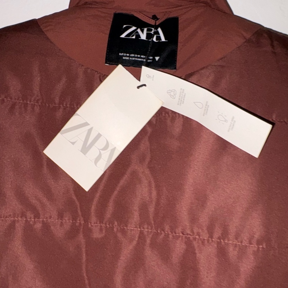 Zara Chocolate Brown Cropped Puffer Vest | Minimalist Fall Essential Trend - Picture 6 of 6
